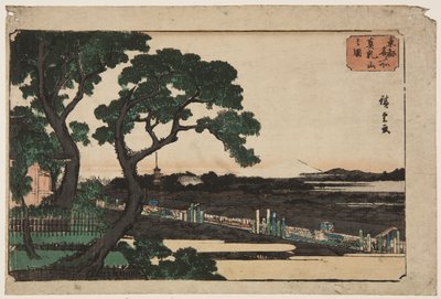 松知山の図」（カラー木版画 作： Ando or Utagawa Hiroshige