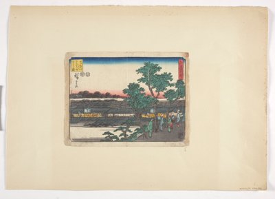待乳山からの猿若町の眺め（カラー木版画） 作： Ando or Utagawa Hiroshige