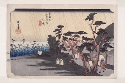 ?iso。寅さんの雨」（カラー木版画 作： Ando or Utagawa Hiroshige