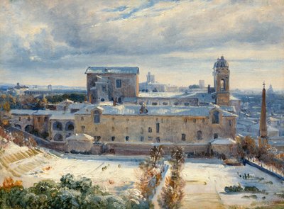 雪の中のサンタ トリニタ デイ モンティ、18251830。 作： André Giroux