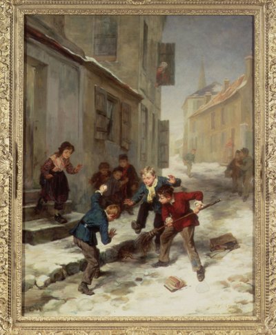 ネズミを追いかける子供たち 作： André Henri Dargelas