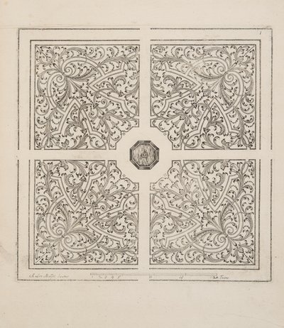 パルテールのデザイン（「庭園計画劇場」1652年刊より）（彫刻 作： André Mollet