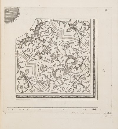 パルテールのデザイン（「庭園計画劇場」1652年刊より）（彫刻 作： André Mollet