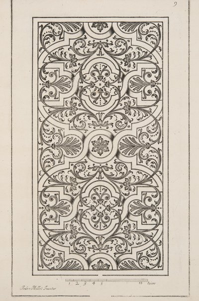 パルテールのデザイン（「庭園計画劇場」1652年刊より）（彫刻 作： André Mollet