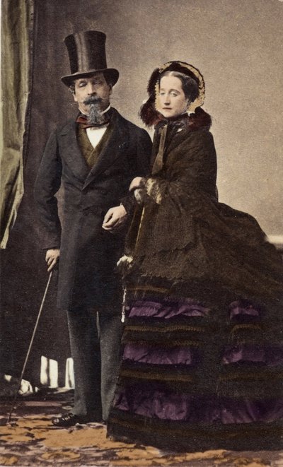 ナポレオン3世とウージェニー皇后 by Disderi (1819-1889) - 1865年頃 - デジタルカラーリング 作： Andre Adolphe Eugene Disderi