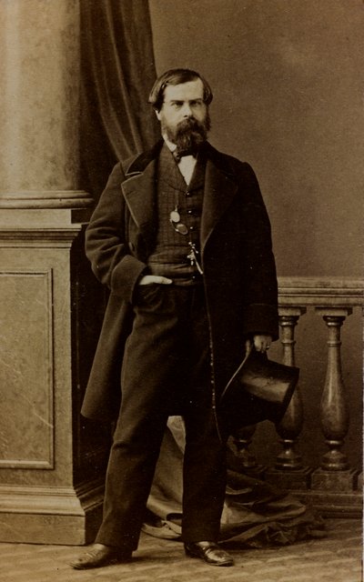 チャールズ・アルベール・ダルヌー（通称：ベルタール）の肖像（モノクロ写真 作： Andre Adolphe Eugene Disderi