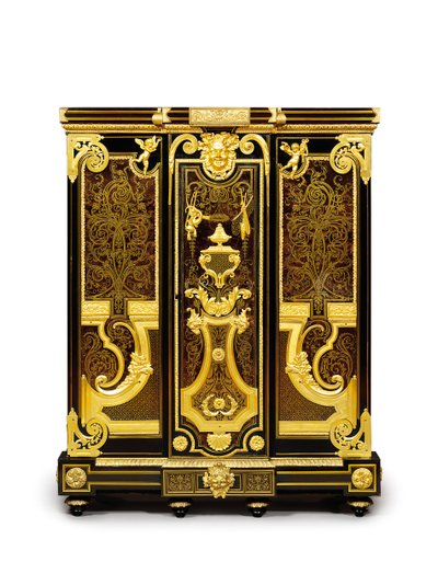 ルイ14世プチアモワーズ、c.1700-10（オルモル、真ちゅう、べっ甲、黒檀、寄木細工） 作： Andre Charles (attr. to) Boulle