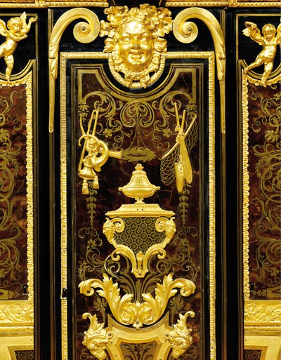 ルイ14世プチアモワーズ、c.1700-10（オルモル、真ちゅう、べっ甲、黒檀、寄木細工） 作： Andre Charles (attr. to) Boulle