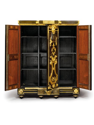 ルイ14世プチアモワーズ、c.1700-10（オルモル、真ちゅう、べっ甲、黒檀、寄木細工） 作： Andre Charles (attr. to) Boulle