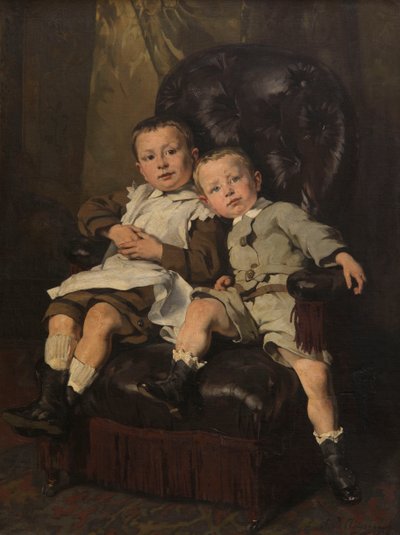 画家の継子であるポールとエドモンド・ロジャー 作： Andre Cluysenaar