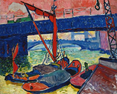 テムズ川のはしけ 作： Andre Derain