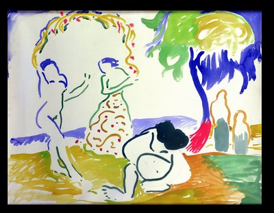 海水浴客 1905年頃 （紙に水彩） 作： Andre Derain