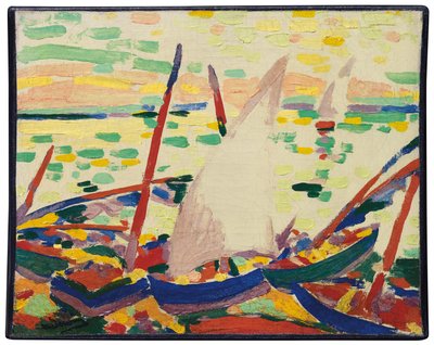 コリウールの浜辺のボート；Bateaux sur la plage a Collioure 作： アンドレ・ドラン