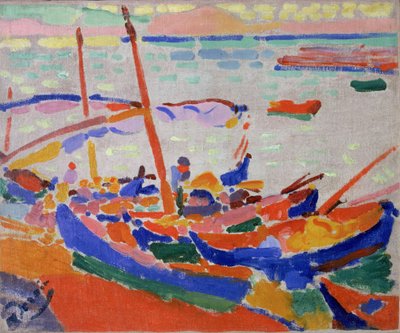 コリウールの釣り船 (ピレネー, オリエンタル, フランス) (釣り船, コリウール) 作： Andre Derain