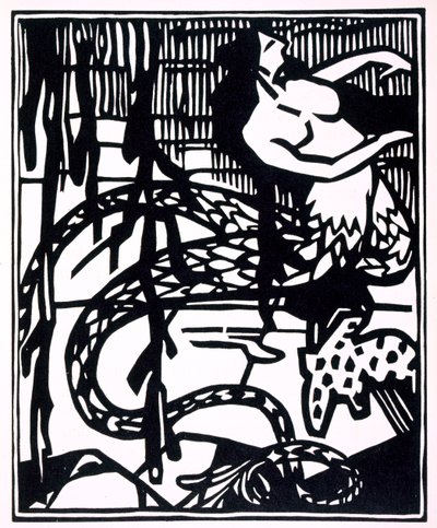 Francois Rabelais (c. 1494-1553) 1943年 (木版画) の「Les horribles et espouvantables faictz et prouesses du tres renomme Panatgruel, Roy des Dipsodes, fils du grand geant Gargantua.フランソワ・ラブレー（1494頃-1553年）1943年（木版画）「アルコフィブラ・ナシエ氏による新しい構成」より。 作： Andre Derain