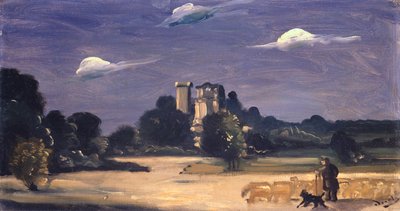羊飼いのいる風景（油彩・キャンバス） 作： Andre Derain