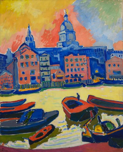 ロンドン：テムズ川から見たセント・ポール大聖堂 作： Andre Derain