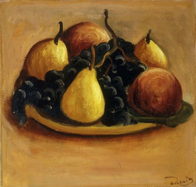 洋梨、桃、ブドウ；ポワール、ペッシュ、レーズン 作： Andre Derain