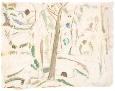 無題（『廻る道』のための習作）1906年頃（黒鉛と水彩、紙） 作： Andre Derain
