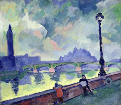 ウェストミンスター橋のテムズ川の眺め、1905-06年頃 作： Andre Derain