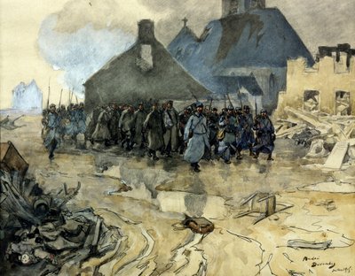 第一次世界大戦：1915年7月、パトロール隊の帰還（オー・フォルテ 作： Andre Devambez