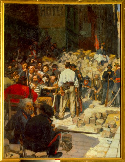 The Barricade or the Waiting in May 1871（油彩・キャンバス 作： Andre Devambez