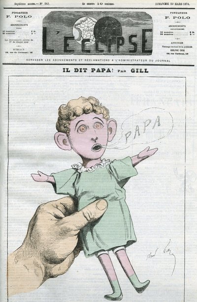 ナポレオン3世の息子、ナポレオン・ユージン・ルイ・ボナパルト（1856-1879）の風刺画。ギルの「L