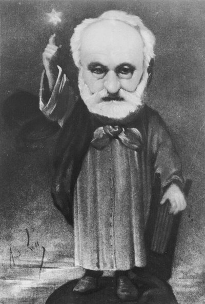 魔術師としてのビクトルユーゴー（1802-85）の風刺画 作： Andre Gill