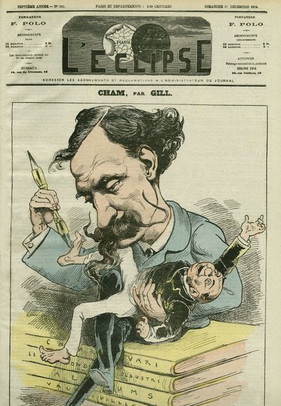 フランスの漫画家Amedee de Noe dit Cham（1818-1879）の漫画。ギルの「日食」12月27日号の表紙 作： Andre Gill