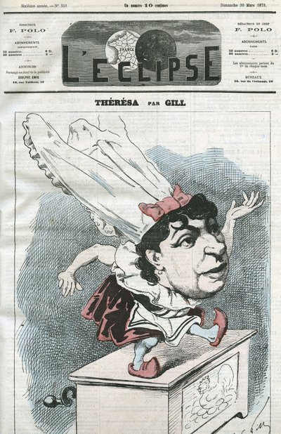 フランスのポピュラー歌手、テレサ（1837-1913）と呼ばれるエマ・ヴァレンドンの漫画。ギルの「L