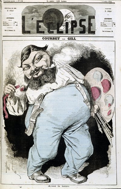 ギュスターヴ・クールベの漫画 - 1870年2月7日の「日蝕」に掲載。 作： Andre Gill