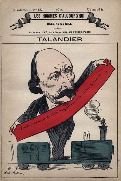 アルフレッド・タランディエ（1822-1890）の漫画（アンドレ・ギル（1840-85）による「今日の人々」（1779-1880年頃）より）。 作： Andre Gill