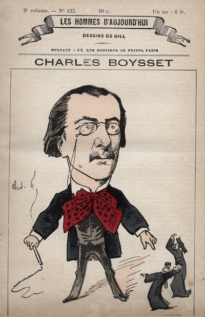 アンドレ・ギル（1840-85）による「今日の人々」（1779-1880年頃）からのシャルル・ボイッセ（1817-1901）（法学者、共和党代議士）の漫画 作： Andre Gill