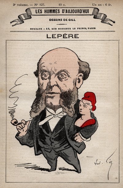 アンドレ・ギル（1840-85）による「今日の人々」（1779-1880年）よりシャルル・ルペール（1823-1885年）の漫画 作： Andre Gill
