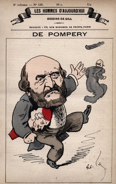 アンドレ・ギル（1840-85）による「今日の人々」（1779-1880年頃）からのエドゥアール・ド・ポンペリー（1812-1895年）の漫画。 作： Andre Gill
