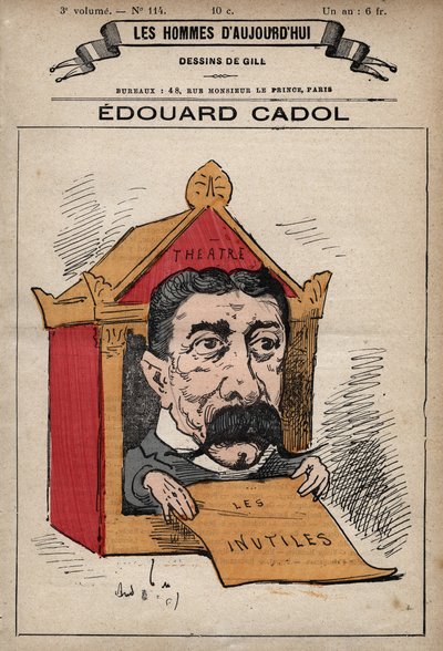 エドワード・カドール（1831-1898）の漫画（アンドレ・ギル（1840-85）の『今日の人』（1779-1880年頃）より）。 作： Andre Gill