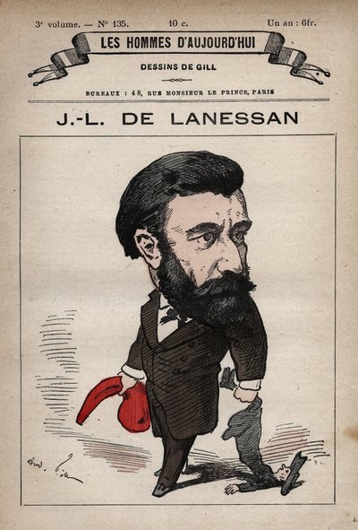 Jean Marie Antoine de Lanessan (1843-1919) イギリスの政治家を描いた漫画（Andre Gill (1840-85)作「Les Hommes d