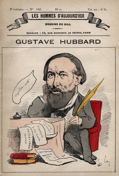 ニコラス・グスタフ・ハバード（1828-1888）の漫画（アンドレ・ギル（1840-85）による「今日の人々」（1779-1880年頃）より）。 作： Andre Gill