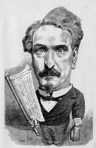アンドレ・ギルがアンリ・ロシュフォール（1831-1913）を表現したドローイング（"The Illustrous World" にて 作： Andre Gill