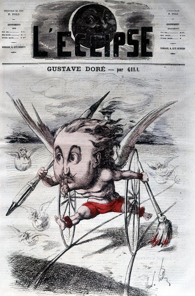 ギュスターヴ・ドレフランスの製図家・画家（1832年～1883年）。漫画デギル。日食の様子。 作： Andre Gill