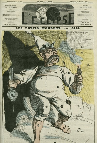 プロイセン王でドイツ皇帝のウィリアム1世（1797-1888）による風刺画。10月5日付ジルの「L