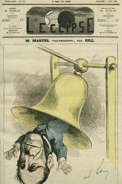 Louis-Joseph Martel (1813-1892), フランスの政治家。6月1日付のギル社「日蝕」での表紙 作： Andre Gill