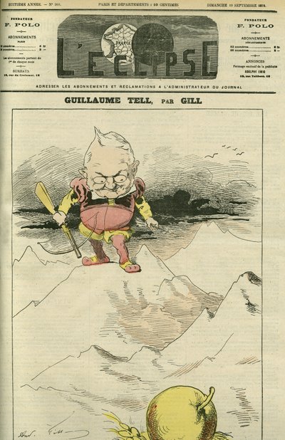フランスの歴史家・政治家であるギョーム・テル（1797-1877）のアドルフ・ティエールの肖像。9月19日付ギル社「L