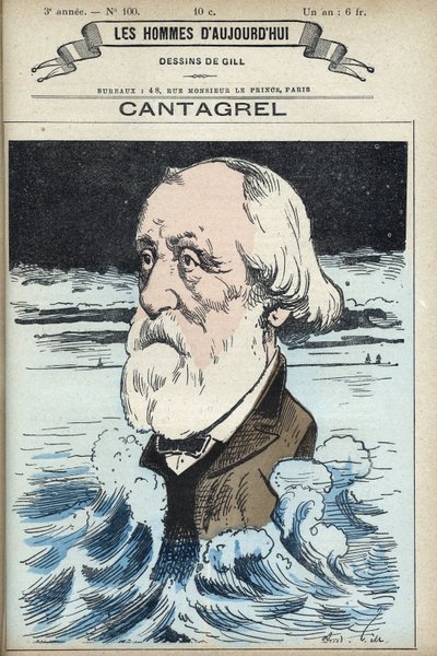フェリックス・フランソワ・ジャン・カンタグレル（1810-1887）の肖像。パリのギルによる漫画。 作： Andre Gill