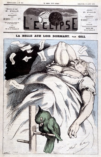 眠れる森の美女」におけるヴィクトリアの風刺画-1873年8月10日付「L