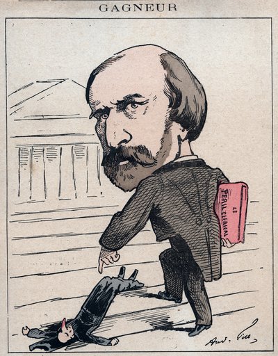 Wladimir Gagneur (1807-1889) フーリエ主義者、社会主義経済学者、ジュラの代官（1873年） - Andre Gillによる漫画（パリの「Les Hommes d