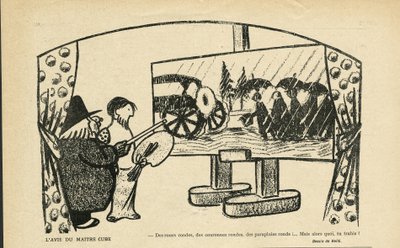 Le Smile, no 12, 20/03/13 に掲載されたアンドレ・ヘル（1875-1945）のイラスト - 立方体の巨匠の意見 - アート, アバンギャルド, キュビスム 作： Andre Helle