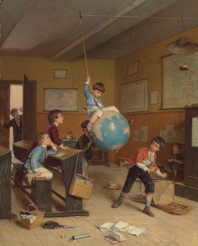 世界中で、c。 1860年代（パネルに油彩） 作： André Henri Dargelas