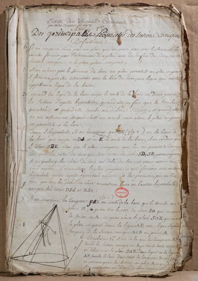 Ms 198 Page from Traite des Sections Coniques、1788 作： Andre Marie Ampere