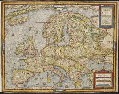 ヨーロッパの地図、アンドレ・テヴェの普遍的な宇宙論 作： Andre Thevet